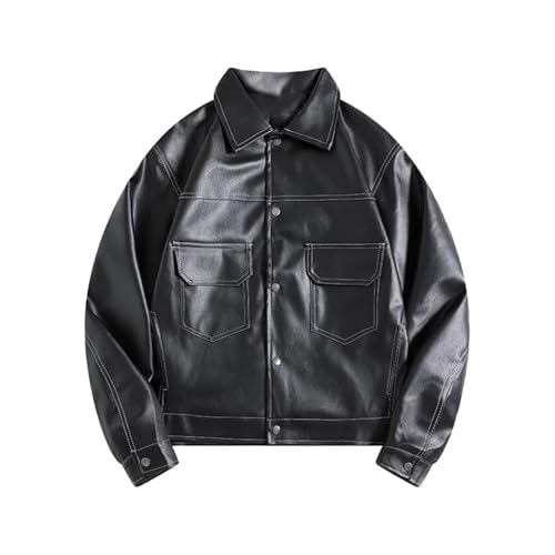 Veste en cuir homme veste vintage pour structurer la carrure
