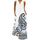 Black Dress Women-Floral Dress for Women Sleeveless V Neck Long Dress Plus Size Loose Maxi Dresses Boho Beach Sun Dresses with Pockets-Y2K Mini Dress