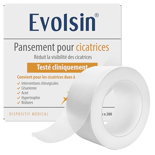 Evolsin® pansement silicone cicatrice transparent - réduit visiblement les cicatrices - idéal après une césarienne ou une opération (200 cm)