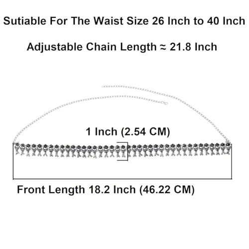 Efulgenz Indian Oxidized Jewelry Belly Chain Antique Boho Bohemian Retro Vintage Floral Waist Chain Waist Belt Kamarbandh Costume Body Jewelry for Women4