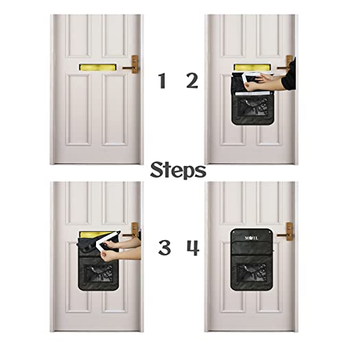 Mail Slot Catcher For Door, Mail Holder Indoor, Black Post Organizer Bag For Letterbox, Space Saving, No Tools And Screws Needed, Suitable For Home, Office, And Garage #TOP4