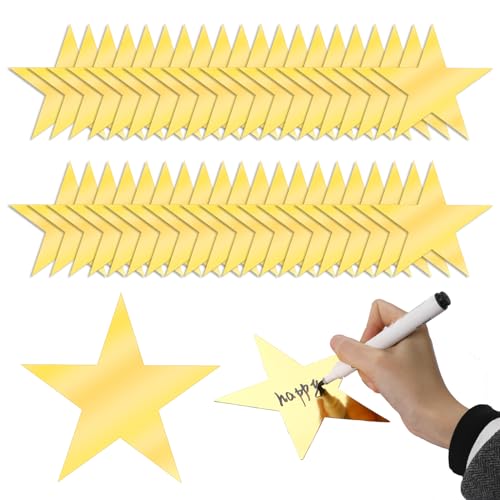 40 cartoncini dorati grandi a forma di stella, 15,2 cm, con doppia stampa, carta glitterata, coriandoli di carta, per feste di nozze, Natale, aule 40 cartoncini dorati grandi a forma di stella, 15,2 cm, con doppia stampa, carta glitterata, coriandoli di carta, per feste di nozze, Natale, aule