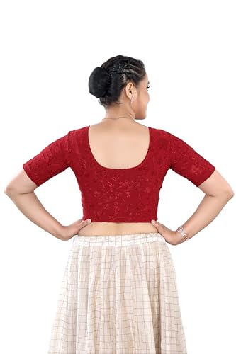 Image of Stay On Trend: Fashion Readymade Blouses for Women,Round Neckline Terry Jacquard Fabric.