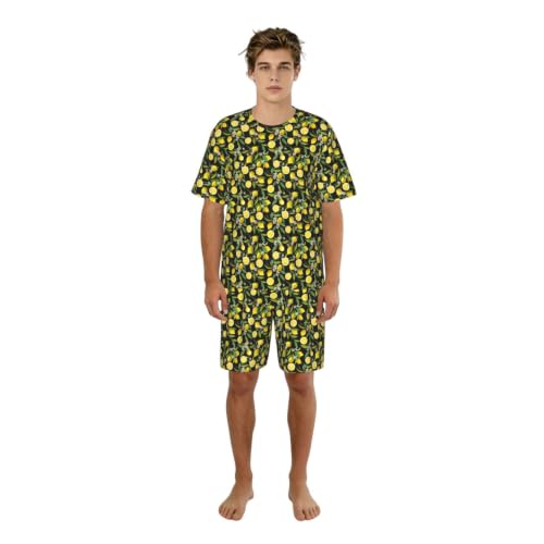 Pyjama homme imprimé citron idéal pour des nuits d'été fraîches et relax