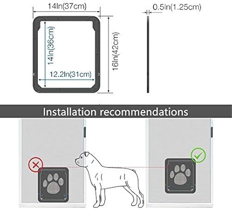 たときに Namsan ペットドア 出入り口 31 X 36 Cm 犬用網戸用引き戸 磁気自動閉鎖 犬猫用ドア ロック可能 網戸 ドア 猫 Secretgift ドアフラッ
