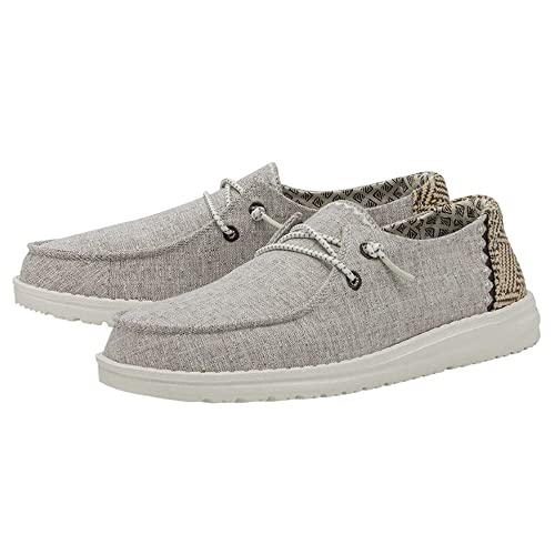 Image of HEYDUDE Women's Wendy Chambray | Women's Shoes | Women's Lace Up Loafers | Comfortable & Light-Weight
