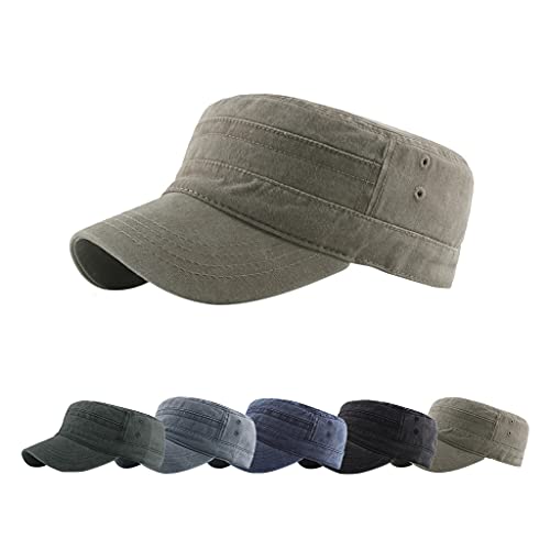 CheChury Gorra Militar para Hombre y Mujer Clásico Adjustable Sombrero Angustiado Unisex 100% Algodón Robusta Visera Sólida Gorra de béisbol Sun Gorra de Senderismo