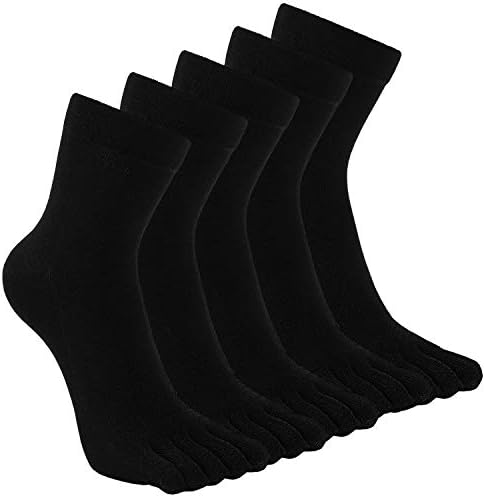 TEENLOVEME Herren Zehensocken Baumwolle Männer Five Fingers Socken Sport laufende Zehe 5 paar