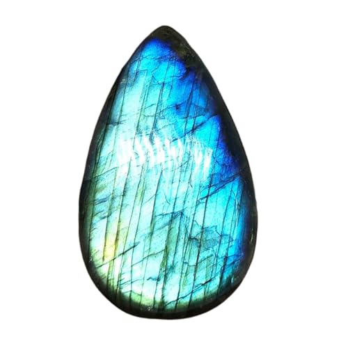 Labradorite poire naturelle cabochon 38x21mm pour réparer ou fabriquer une bague en gemme