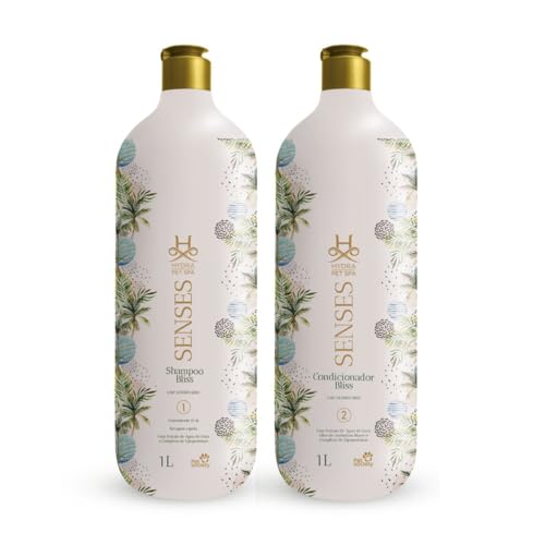 Kit HYDRA Pet Spa Senses Bliss, Shampoo Concentrado e Condicionador para Pets, 1L cada, Linha Veteri