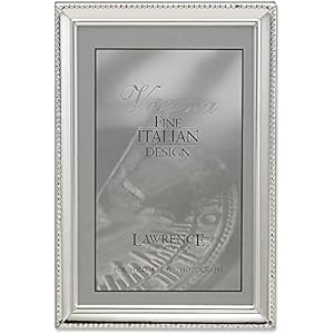 Lawrence Frames 11646 Polished Silver Plate 4×6 Picture Frame – Bead Border Design