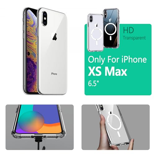 Image of ONES for iPhone Xs Max Case, Hybrid Magnetic Phone Case, Compatible with MagSafe, Military Grade Protection, Shockproof Airbag, Anti-Yellow Silicone Cover, Scratch-Resistant, Thin, Clear