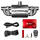 UNIVERSAL VALVED EXHAUST MUFFLER/Tips Exhaust Muffler Valve Cutout with 1 Wireless Remote Controller Kit (T-Style, 3 INCH/76MM)