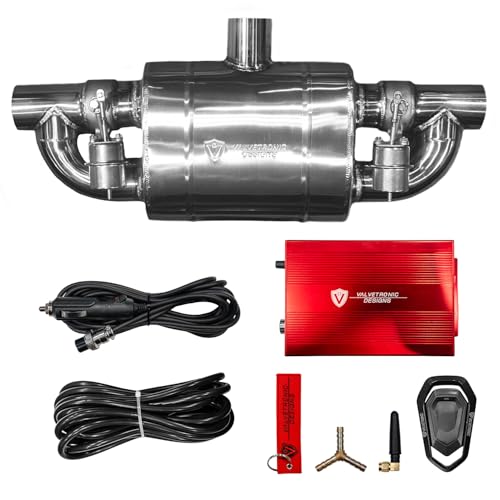 UNIVERSAL VALVED EXHAUST MUFFLER/Tips Exhaust Muffler Valve Cutout with 1 Wireless Remote Controller Kit (T-Style, 3 INCH/76MM)