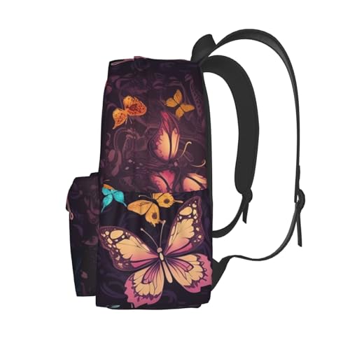 Travel Backpack for Women Men Color butterfly pattern Casual Daypack Large Capacity Nurse Bag3