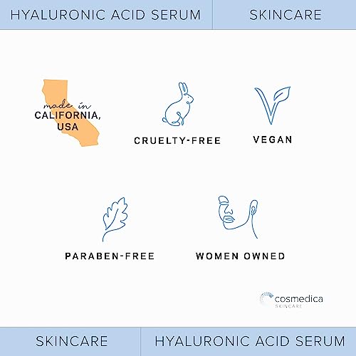 Hyaluronic Acid Serum for Skin 100% Pure Anti Aging Serum Intense Hydration Moisture Non greasy Paraben free, Wrinkle Reducing and Brightening Serum (Pro Formula) 2oz