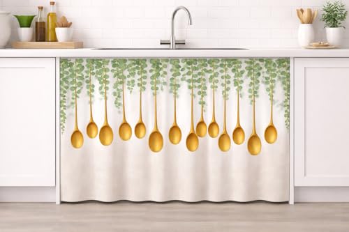 Image of Barebeauty Premium Printed Kitchen Sink Curtain | Kitchen Under Sink Curtain | Decorative Cabinet Cover | Washable & Dustproof | Modern Curtain (3, Design-7)