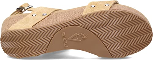 Volatile Women's Wedge Sandal, Beige, 9 #TOP5
