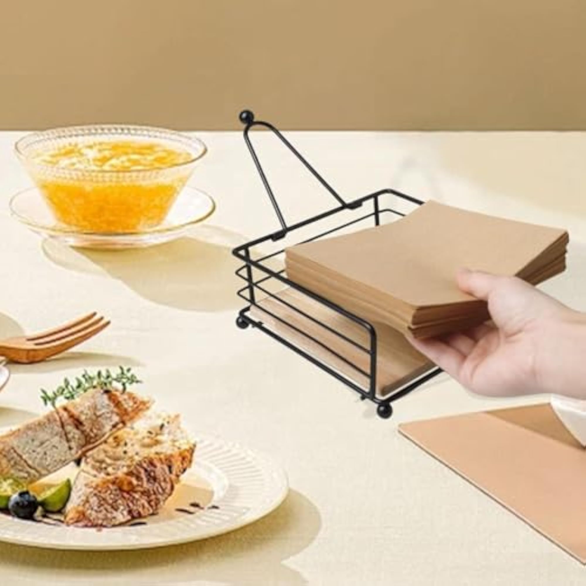 Napkin Holder for Table, Black Flat Napkin Dispenser