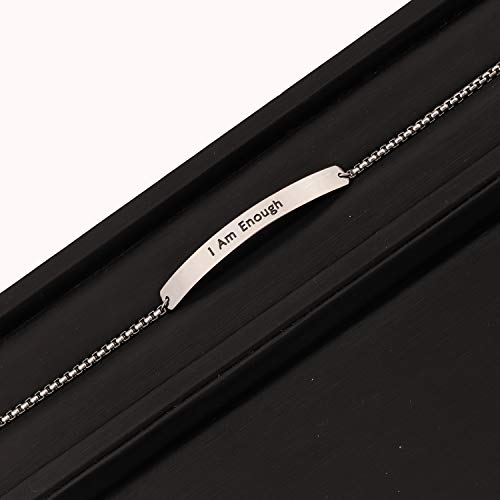 MYOSPARK I Am Enough Bracelet Inspirational Bracelet Identification Bracelets for Her3