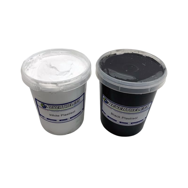 NTL Screen Printing Ink - Quart Combo - Black and White Plastisol Ink for Screen Printing - Made in The USA - Black and White Fabric Paint - Tshirt Silk Screen Ink