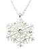 Produktbild Silberton Schneeflocke Anhänger Halskette 3.5 x 3.5cm Mit 18 Zoll Kette Weihnachten Klar Strass Geheimnis Santa