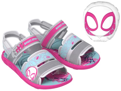 Sandália Homem Aranha Almofada, Grendene Kids, Criança Unissex, Rosa/Branco/Azul, 33/34