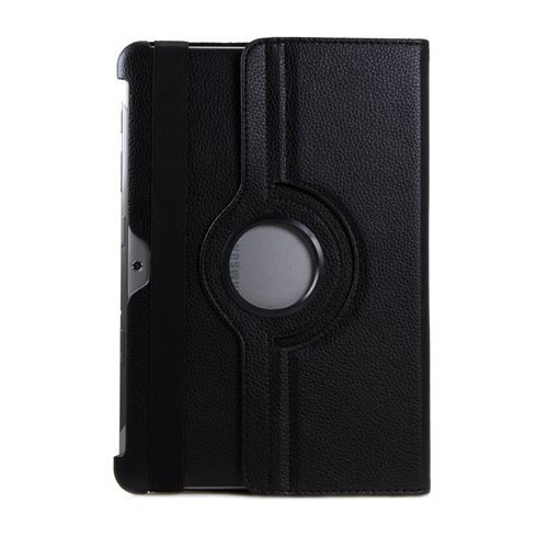 Samsung Tab 2 Case,Flying Horse Lichee Pattern 360 Degrees Rotating Stand Pu Leather Case For Samsung Galaxy Tab 2 10.1 P5100 Auto Sleep/Wake Tablet （Black） #TOP4