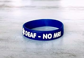 Cochlear Implant Medical Alert Band Blue, Extra Small 5.12"