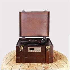 YAMMY Tourne-Disque rétro, Tourne-Disque à Courroie en Bois Naturel de Style Vintage avec Haut-parleurs stéréo - Les Beatles, Paul McCartney, John Lennon, RIngo Starr, George Harrison YAMMY Tourne-Disque rétro, Tourne-Disque à Courroie en Bois Naturel de Style Vintage avec Haut-parleurs stéréo – Image 2