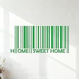 Adesivi murali Home Sweet Barcode Corridoio della casa Ingresso della casa 28x59.6cm Pittura murale artistica Verde