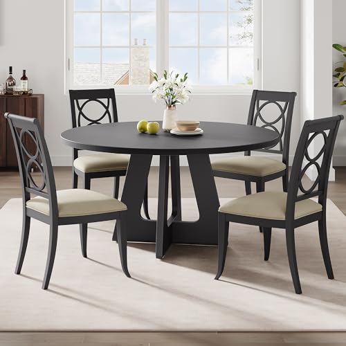 Garvee Table De Repas Ronde 120 cm, Table De Salle à Manger pour 4 à 6 Personnes, Table à Dîner...