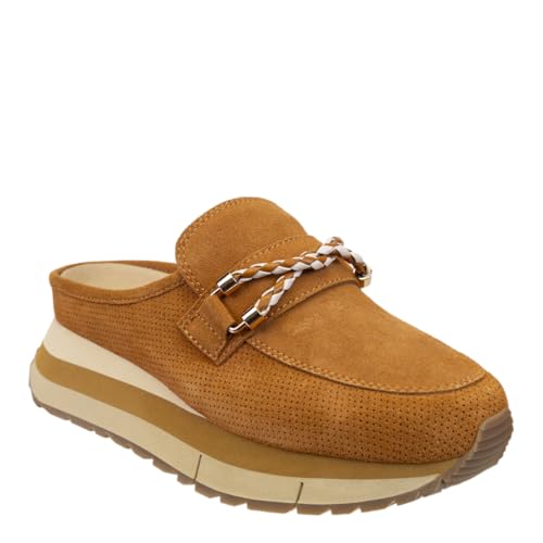 NAKED FEET Women's Polo Platform Sneaker, Brown, 7