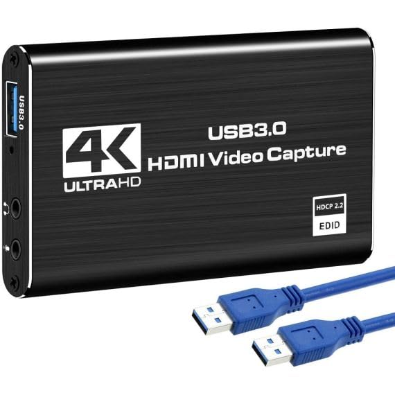 Scheda di acquisizione video 4K HDMI USB 3.0 con uscita loop e ingresso microfono professionale