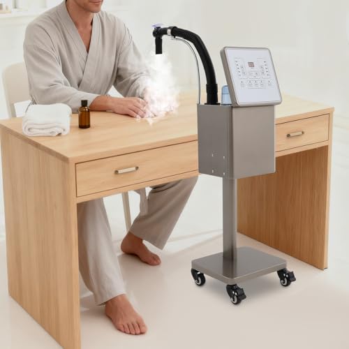 Image of Nano Hair Steamer, 1600W Professional Micro-Mist Hair Steamer for Deep Hair Care, Standing Salon Care Temperature Mist Intensity Adjustable for Hair Repair Salon Spa (Gold)