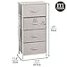 mDesign Tall Dresser Storage Tower Stand with 4 Removable Fabric Drawers - Steel Frame, Wood Top Organizer for Bedroom, Entryway, Closet - Lido Collection - Linen/Tan