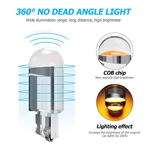 image for zipelo 30-Pack 194 LED Light Bulbs 6000K White, 168 2825 W5W T10 Wedge