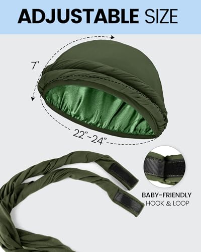 Image of Ababalaya Upgraded Satin Lined Halo Turban Durag for Men &Women Sleeping Bonnet PRE-Tied Headwraps for Hair Loss