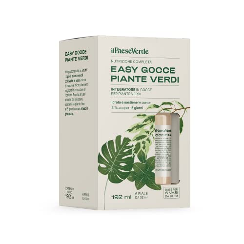 Easy Gocce Piante Verdi. Concime in Fiale per tutti i tipi di Piante Verdi. 6 fiale di fertilizzante...