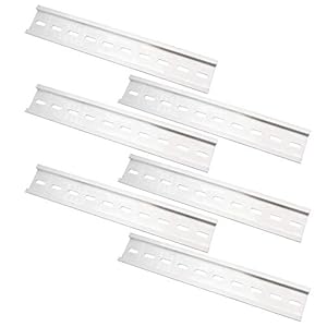 6 Roots DIN Mounting Rail Slotted Design Metal Cable Trays 200mm Long 1.2mm Thick for Air Switch Electric Meter Time…