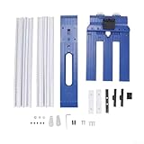 Guida per sega circolare elettrica per taglio di precisione, con guide fisse e guide a slitta, compatibile con seghe circolari a lama laterale con bloccaggio sicuro