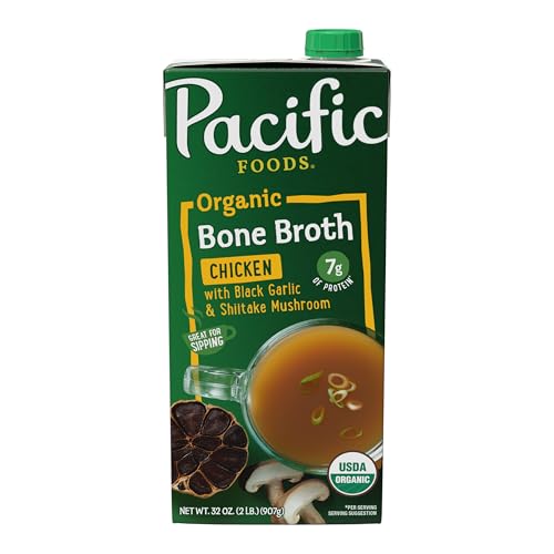 Pacific Foods, Broth Bone Chicken Black Garlic Shiitake Organic, 32 Ounce