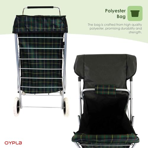 Oypla 4 Wheel Folding Shopping Trolley Bag Cart Market Laundry