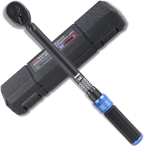 HARDZTOOL Llave Dinamométrica 1/2', Dinamométrica 20-220 Nm para Coche, ± 3% Precisión de Error, 72 Dientes de Torsión con Caja de Almacenamiento, Torque Wrench Ideal para Mantenimiento de Bici, Moto