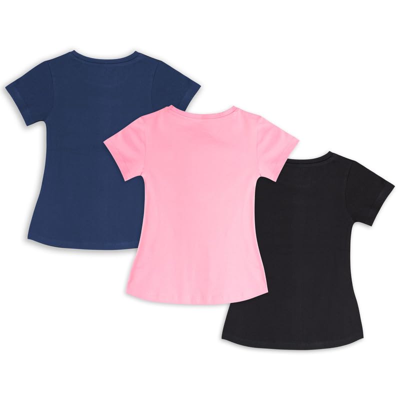 Image of ARIEL Girls Cotton Regular Fit Half Sleeve Cotton T-Shirts - Pack of 3
