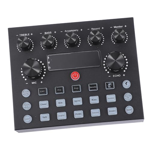 HONITANO Extern Ljudkort Med Färgglad Belysning För Dj-utrustning Live Ljudkort För Podcaster Och Sändningar Enkel Användning Och Intelligent Tonreparation