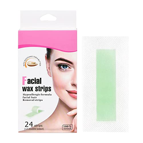 24Pcs Hair Remover Wax Strips Waxing Wipe Decals for Facial Leg