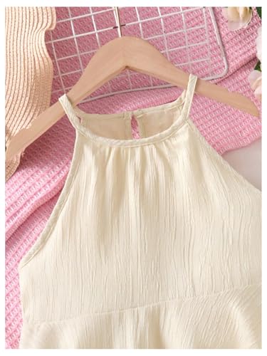 Image of SweatyRocks Girl's 2 Piece Outfits Ruffle Halter Sleeveless Top and Elastic High Waisted Pants Set