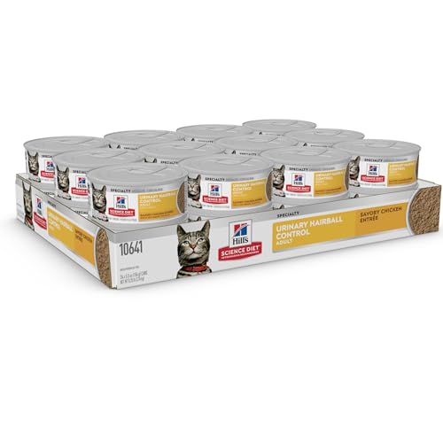 Hill's Science Diet Urinary Hairball Control, Adult 1-6, Urinary Track Health & Hairball Control Support, Wet Cat Food, Chicken Minced, 5.5 oz Can, Case of 24 image 5