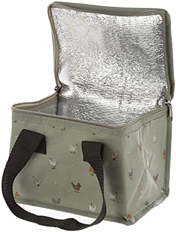 Puckator Willow Farm Chicken Woven Cool Bag Lunch Bag Home Office School Travel Camping Picnic Height 17cm Width 20cm Depth 13cm